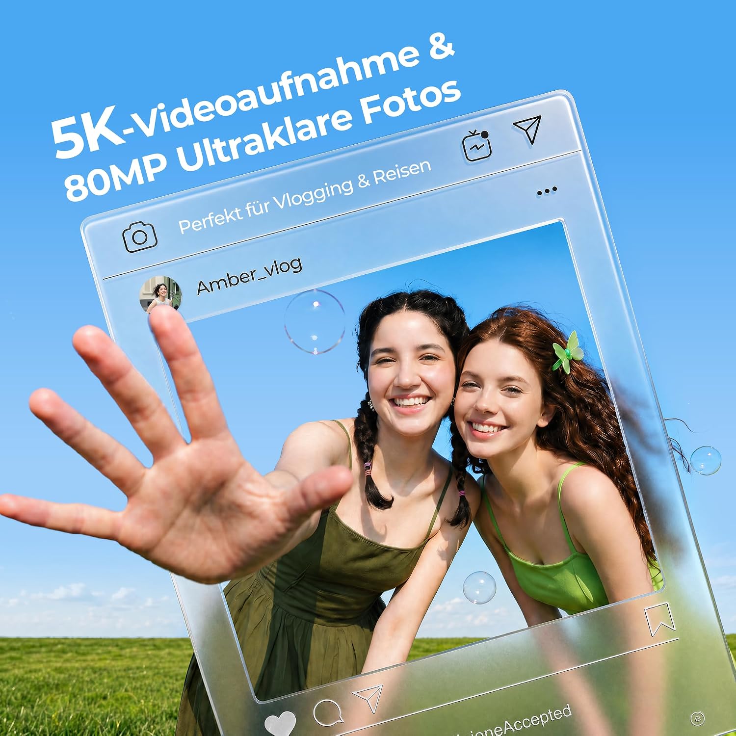 Detalle 2 de 5K WiFi Digitalkamera & Fotokamera mit 80 MP – ideal für Einsteiger und Vlogging