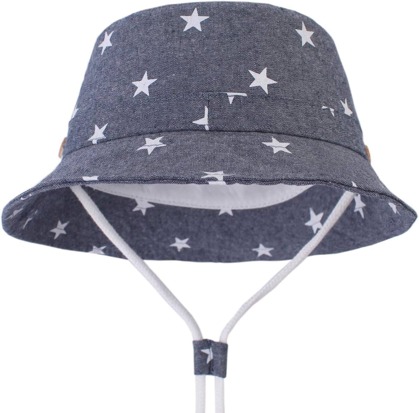 Detalle de DRESHOW Baby Sonnenhut: UPF50+ Strandhut mit breiter Krempe und verstellbarer Passform