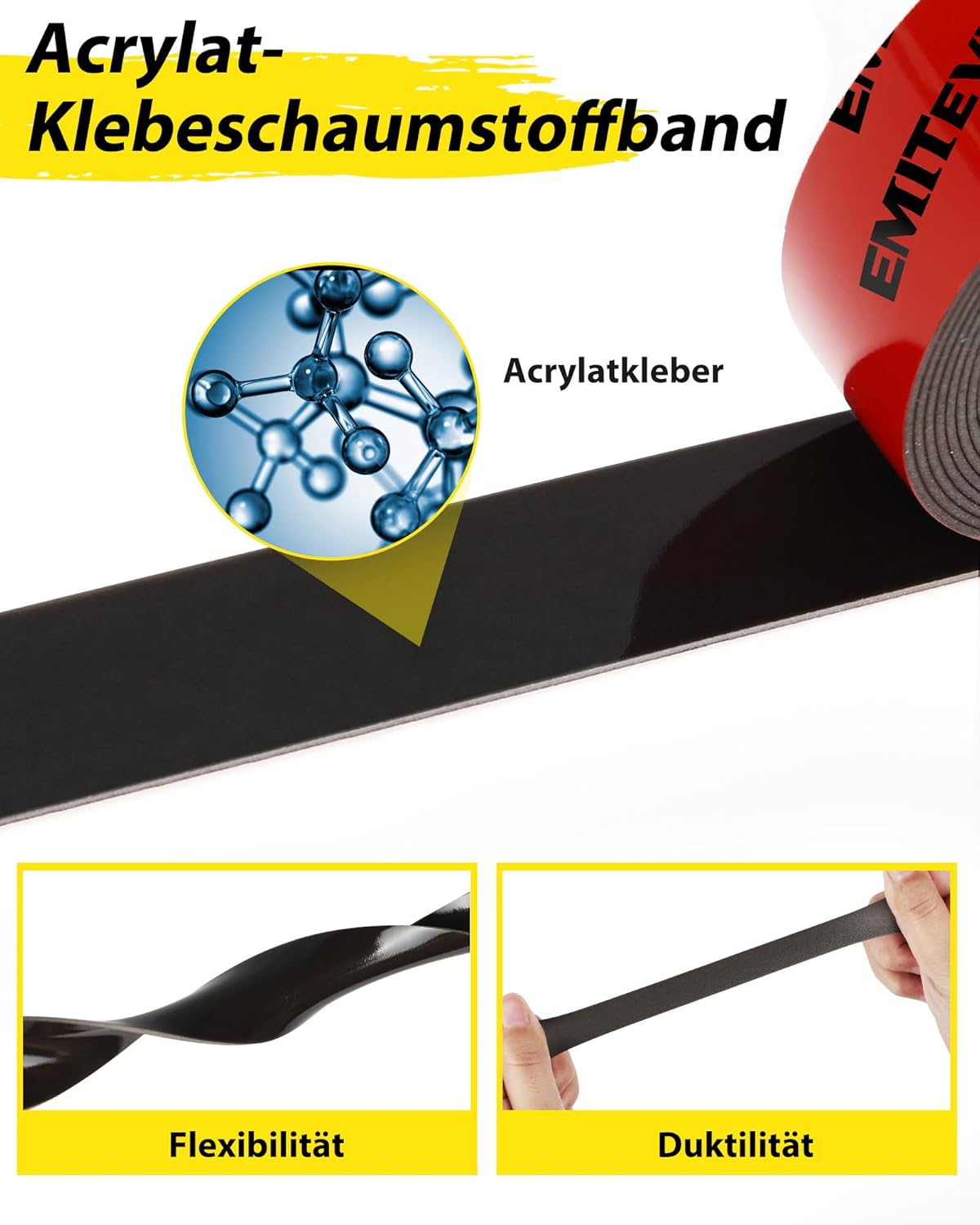 Detalle 2 de Emitever Doppelseitiges Klebeband 5 m