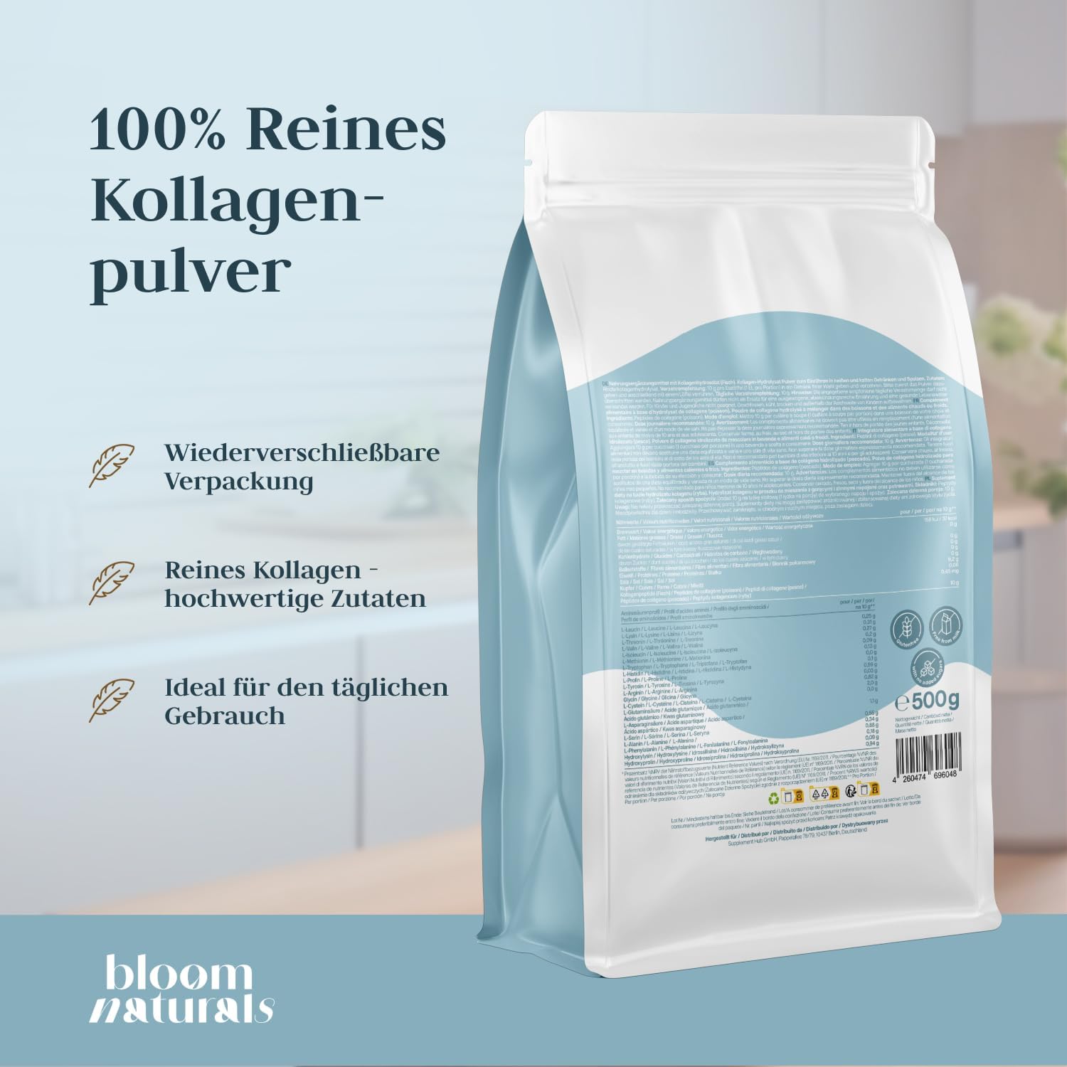Detalle de Marine Collagen Pulver 500 g, geschmacksneutral