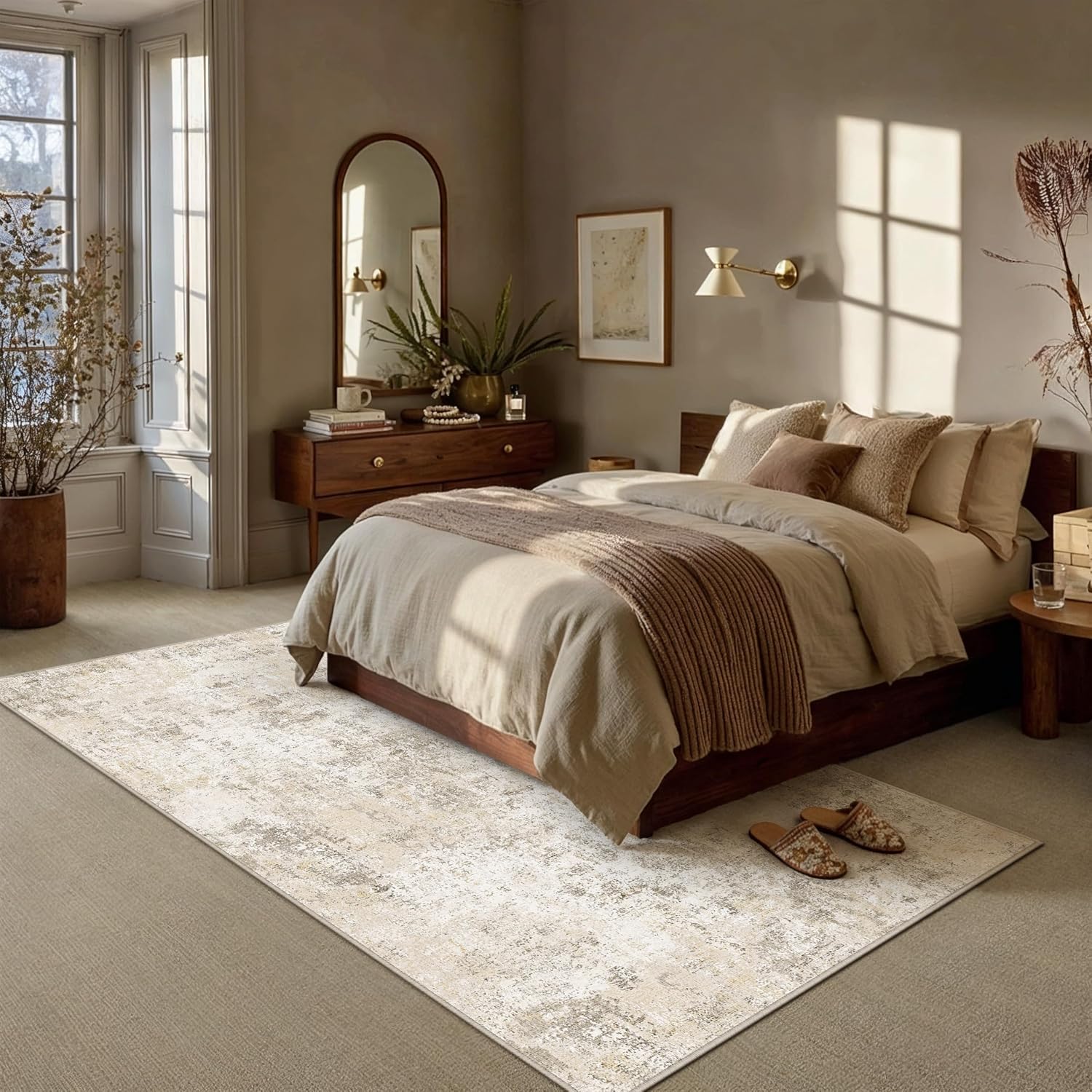 Thumbnail 3 de PureCozy Teppich Wohnzimmer 160x230cm – Abstrakt, Waschbar, Rutschfeste Kurzflor-Option