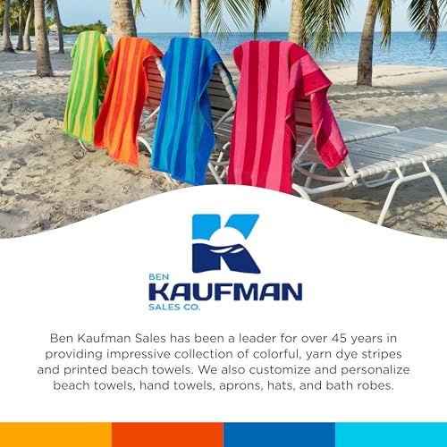 Thumbnail 7 de Kaufman Soft Oversized Beach Towels (4 Pack) – 29" x 58" Velour Striped Cotton Towels