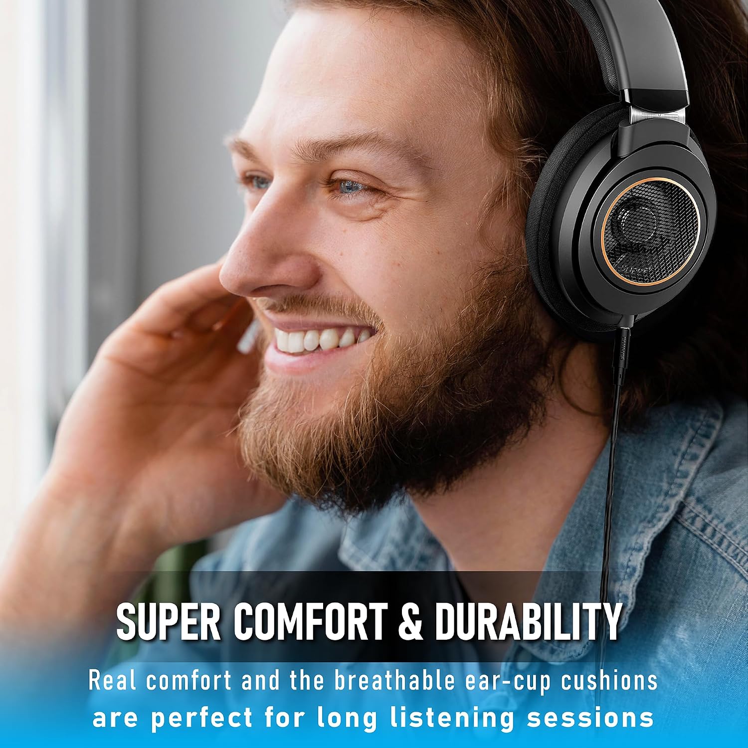Detalle 2 de PHILIPS SHP9600/00 Open-Back Over-Ear Headphones with 50 mm Drivers
