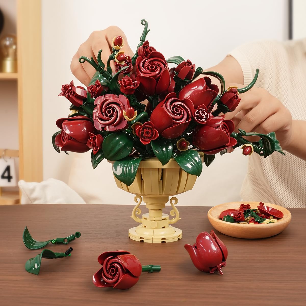 Thumbnail 5 de PLAXSOON Blumen Rosen Bauspielzeugset 969 Teile 🧩