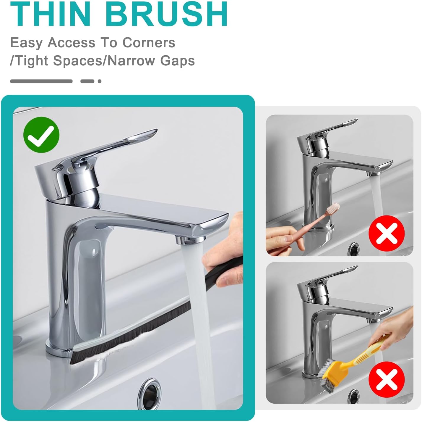 Thumbnail 3 de 6er-Set Hartborsten Eckreinigungsbürste für Fugen & Ecken – robuste Fugenbürste für Bad, Küche & Toilette