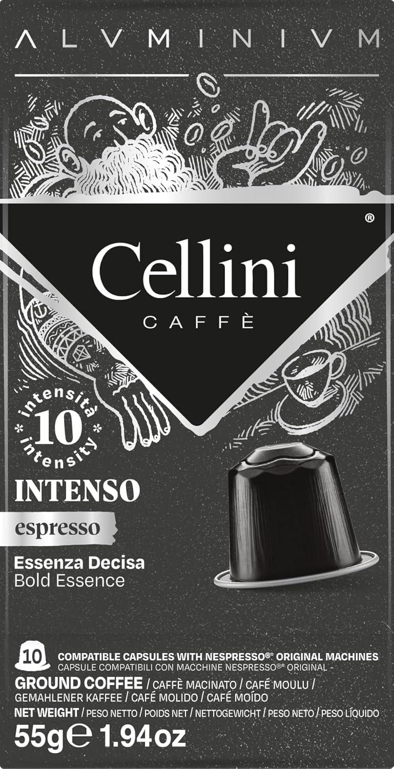 Detalle de Capsules à café Cellini Aluminium Intense (100 pcs) compatibles Nespresso