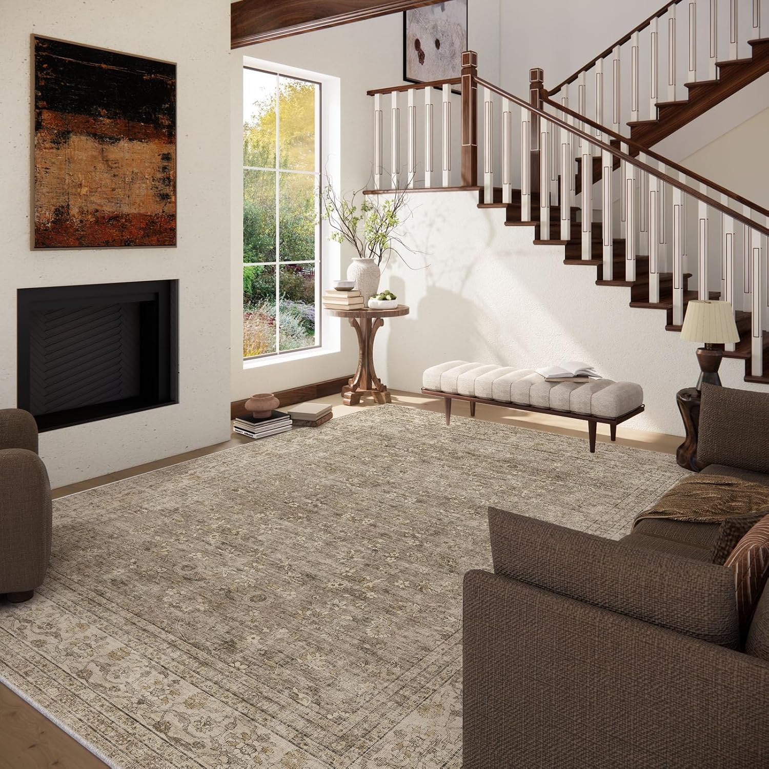 Thumbnail 1 de 10x14 Area Rug Machine Washable 🏡
