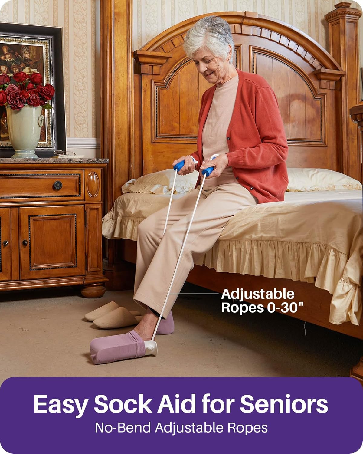 Detalle de KEKOY 4.5-inch Sock Aid with Foam Handles