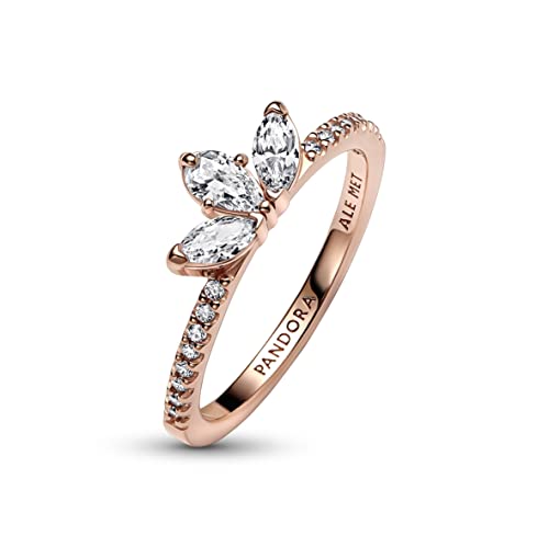Detalle de Pandora Timeless Bague Herbier scintillant en métal plaqué or rose 14 carats – taille 50