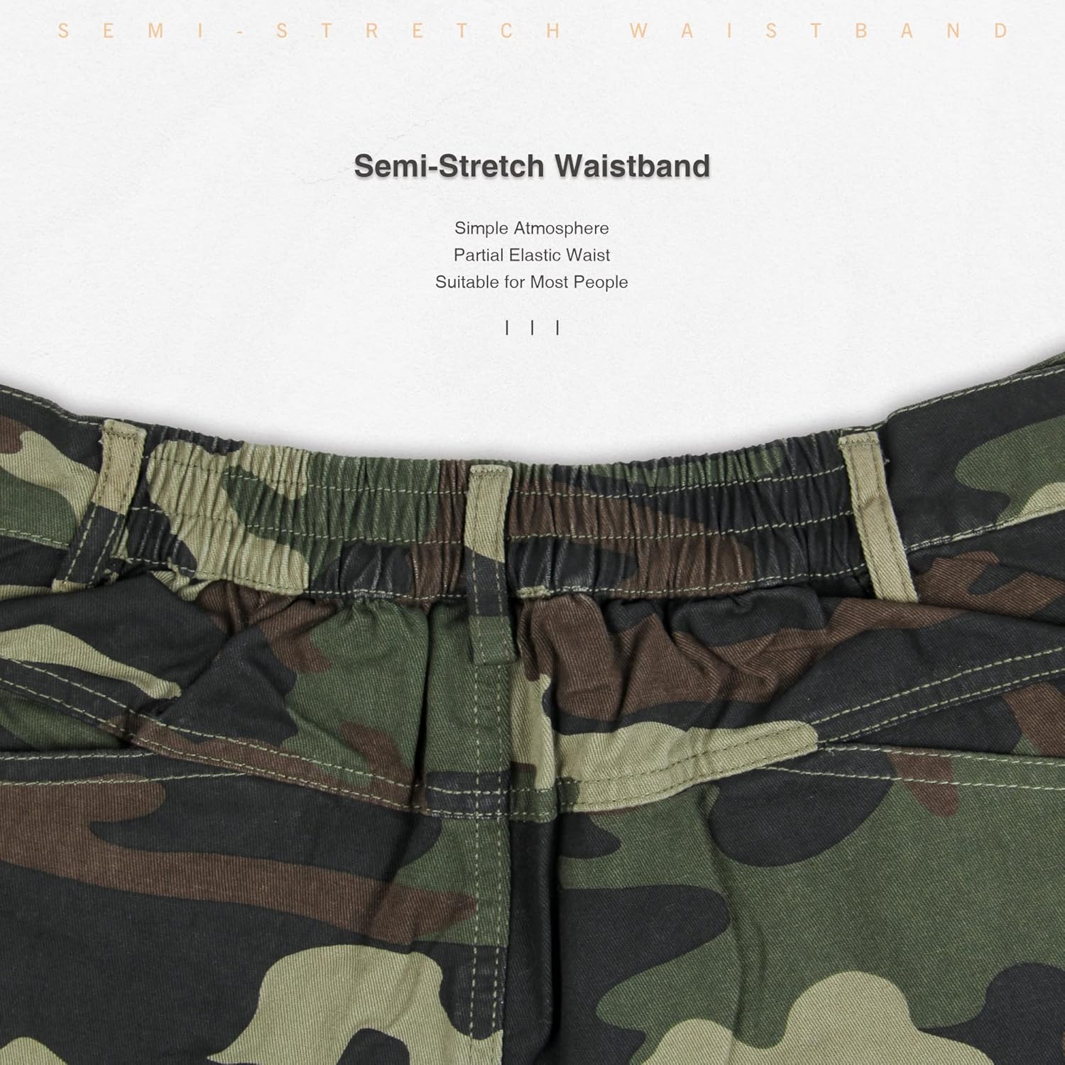 Thumbnail 1 de LY4U Mens Cargo Shorts: Casual Cotton Combat Shorts with 10 Pockets