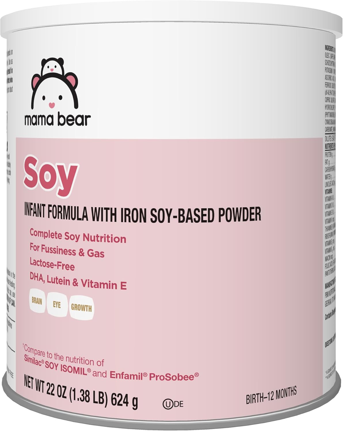 Mama Bear Soy Based Infant Formula with Iron — Lactose-Free, 22 oz