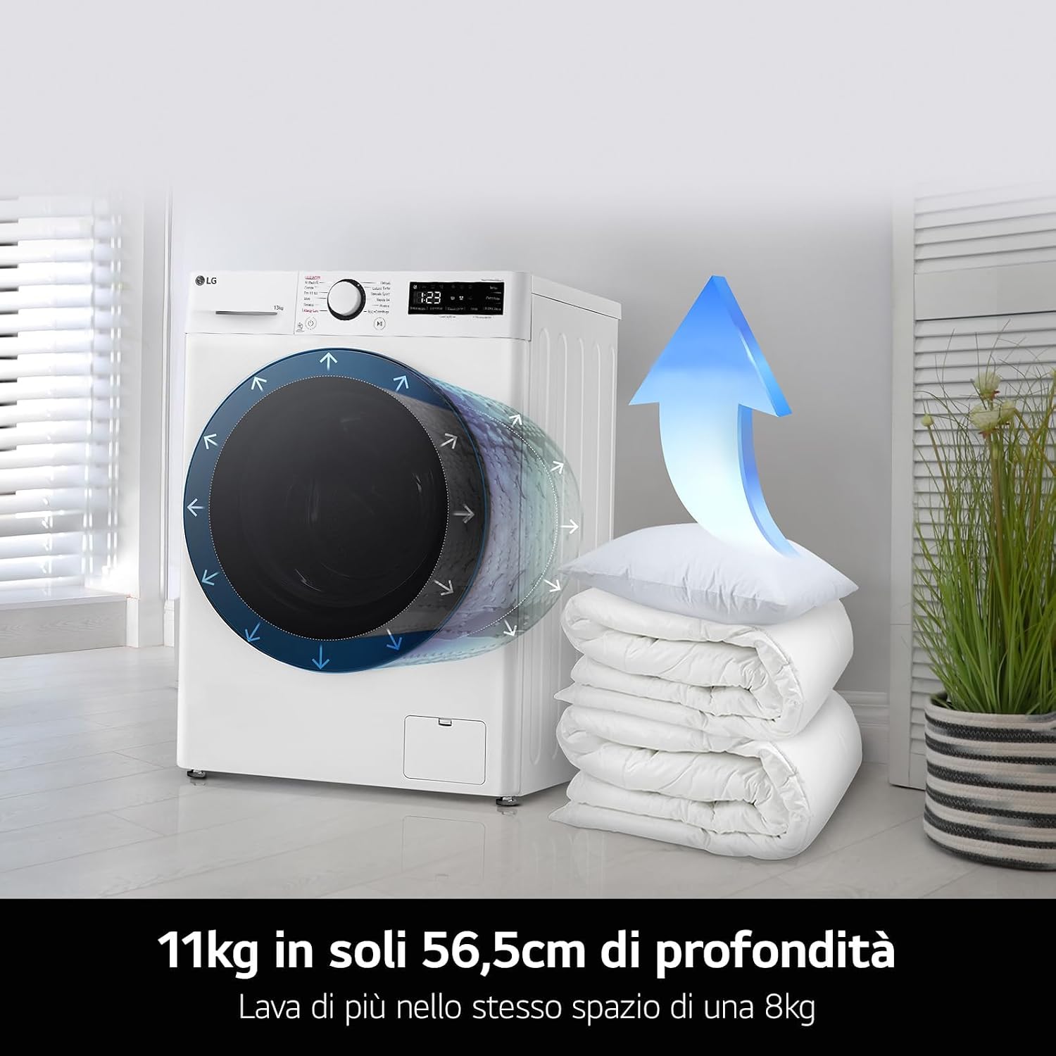 Detalle de LG AI DD F4R3011NSWB Lavatrice 11 kg con AI Wash e vapore: efficienza elevata e cura del bucato