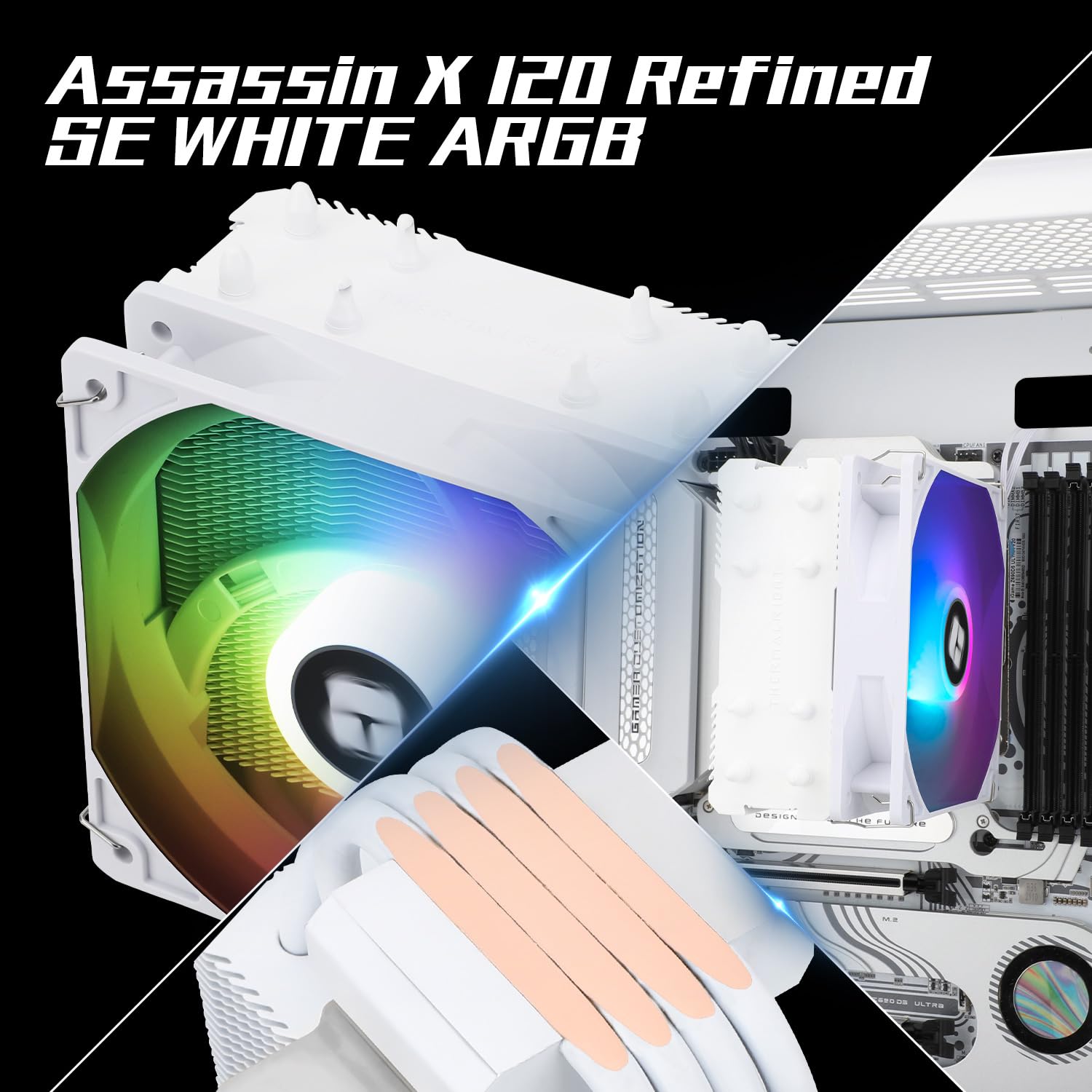Thumbnail 1 de Thermalright Assassin X 120 SE Weiß CPU-Luftkühler – 4 Heatpipes, leiser TL-C12CW-S PWM-Lüfter, kompatibel mit AM4/AM5 und Intel LGA1700/1851/1150/1151/1155/1156/1200