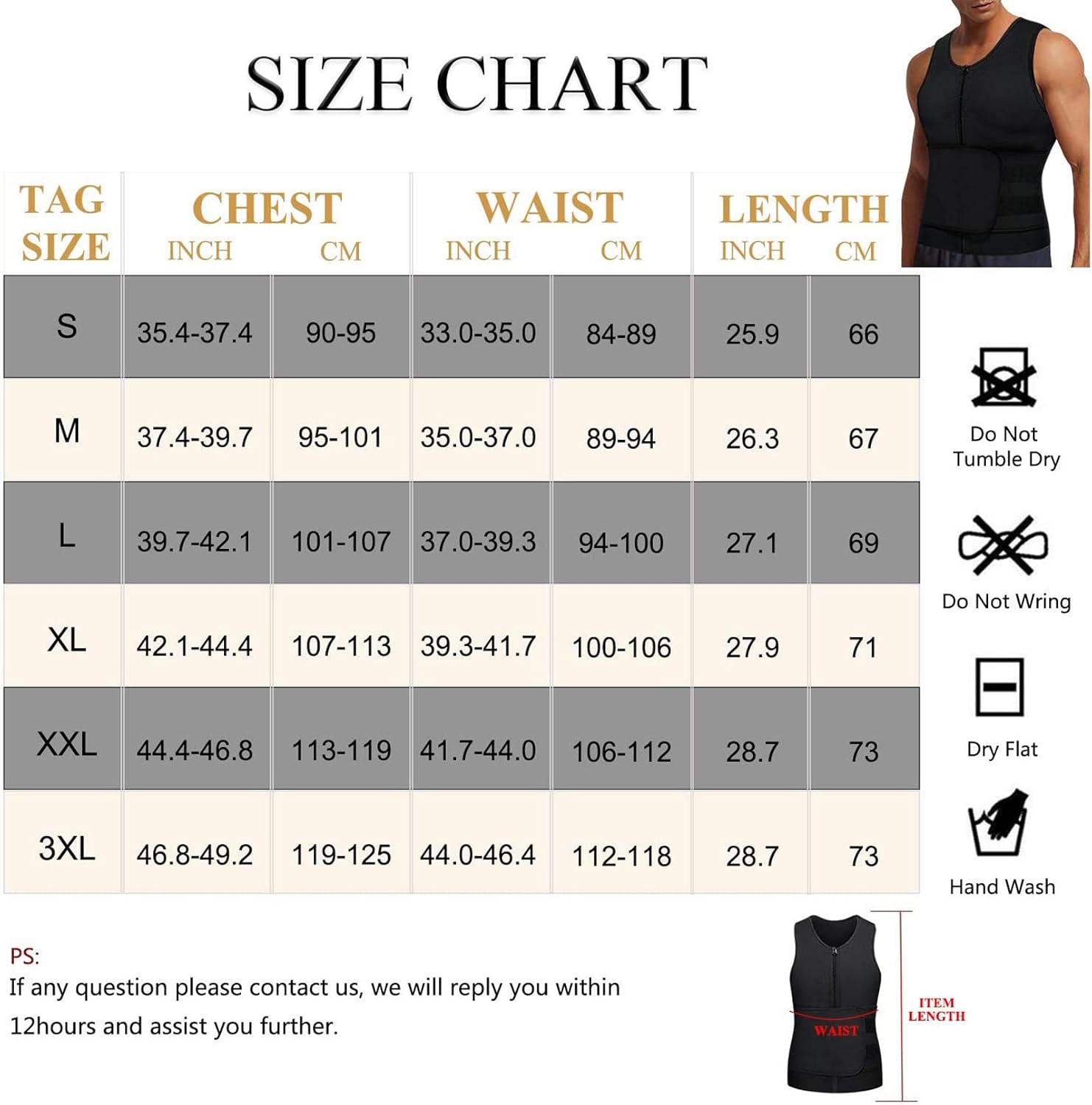 Thumbnail 5 de CHUMIAN Canottiera Dimagrante Uomo con Fascia Addominale in Neoprene – Gilet Sauna per Allenamento
