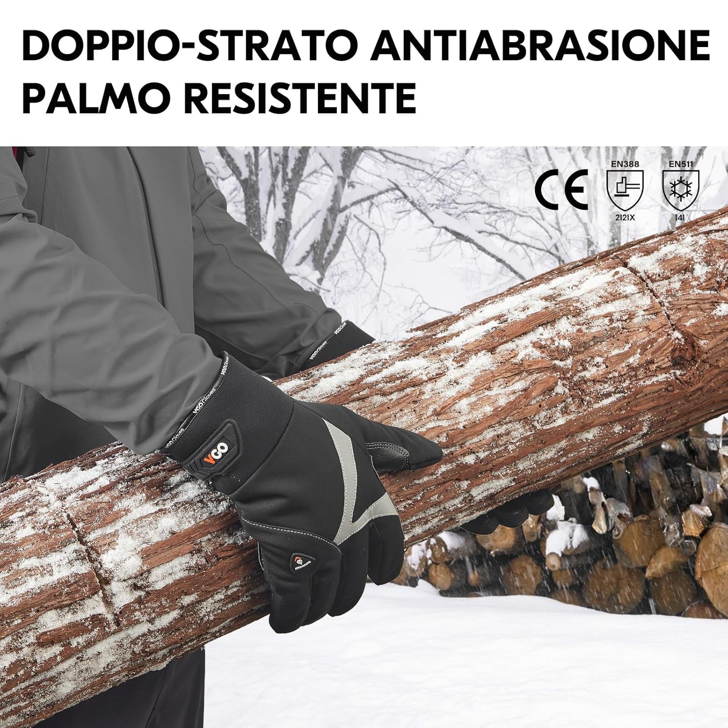 Thumbnail 2 de Vgo... Guanti da lavoro invernali impermeabili e termici fino a -20°C, guanti meccanico a 6 strati con touchscreen