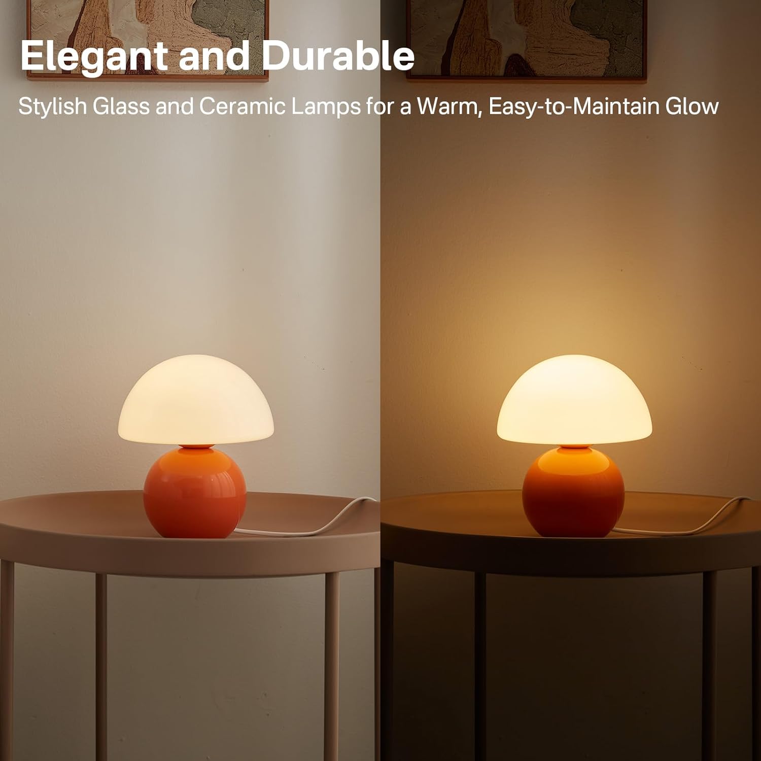 Thumbnail 2 de Dawnwake Mushroom Lamp table lamp in Orange – dimmable mini bedside light
