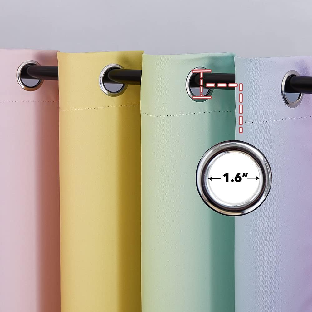 Detalle 2 de NICETOWN 2 Rainbow Blackout Curtains, 52 x 45 in, Set of 2