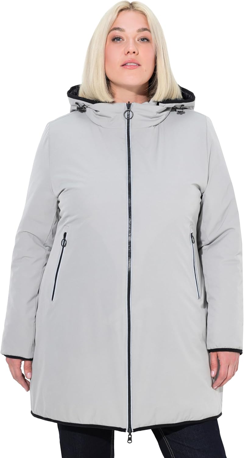 Detalle de Ulla Popken Hyprar Wende-steppjacke Reflektor, veste réversible à capuche amovible - lot de 1