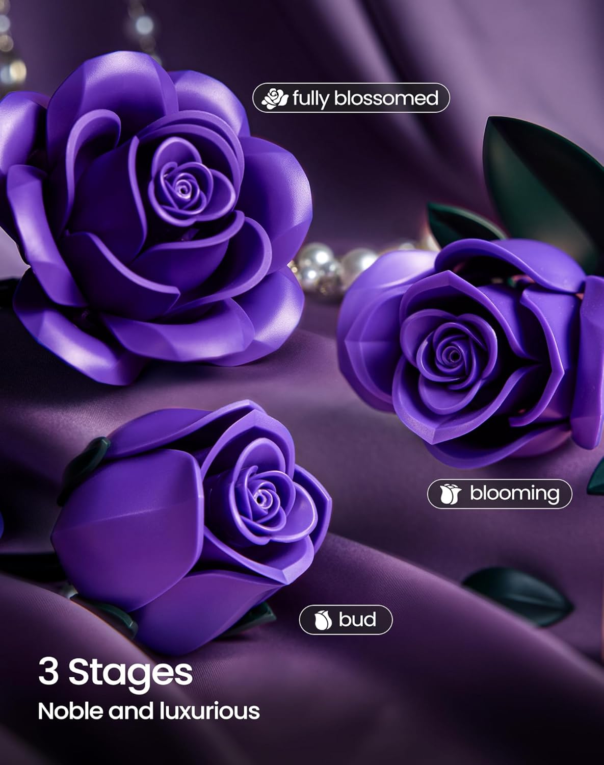 Thumbnail 3 de Millionspring Lila Rosenstrauß-Bauset mit 12 künstlichen Rosen – DIY-Geschenk für Valentinstag & besondere Anlässe