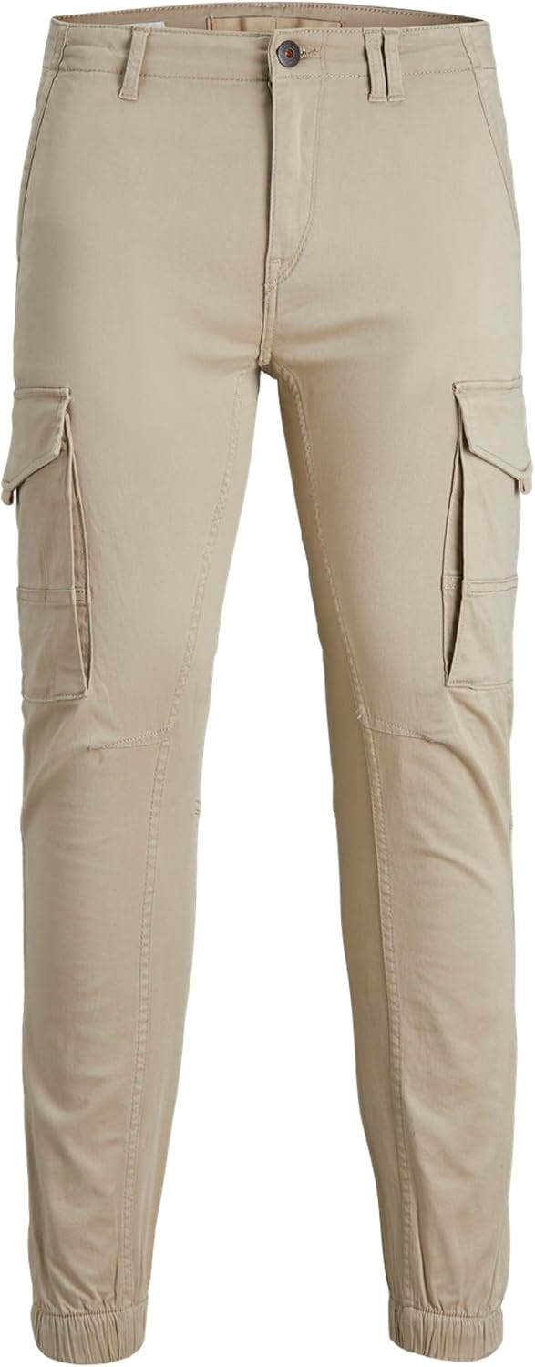 Detalle de JACK & JONES Cargo-Hose Slim Fit – lässige Cargohose mit Seitentaschen