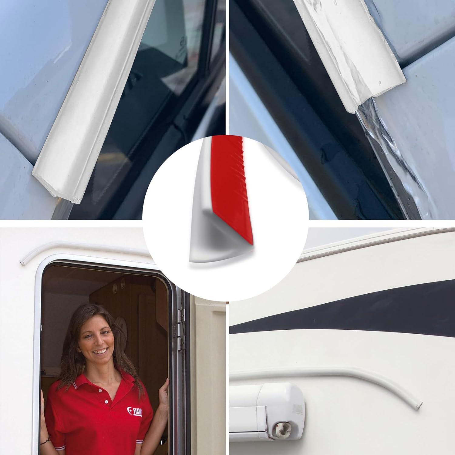 Thumbnail 3 de J Shape RV-Regenrinne – 5M Selbstklebende Rückseite, Dach-Regenumleitungsstreifen für Fahrzeuge