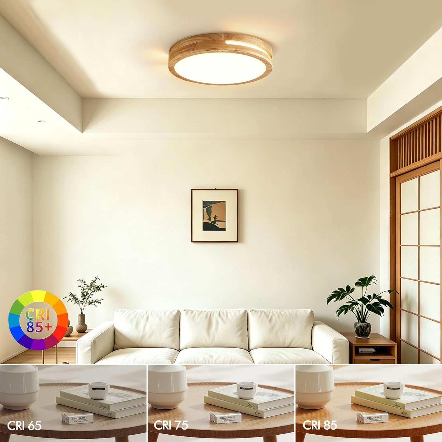 Thumbnail 2 de MELAYR Ceiling Lights LED 30W, 3000K Warm Flush Ceiling Lighting – Ø30cm, 3600LM, CRI≥80, Wooden Finish