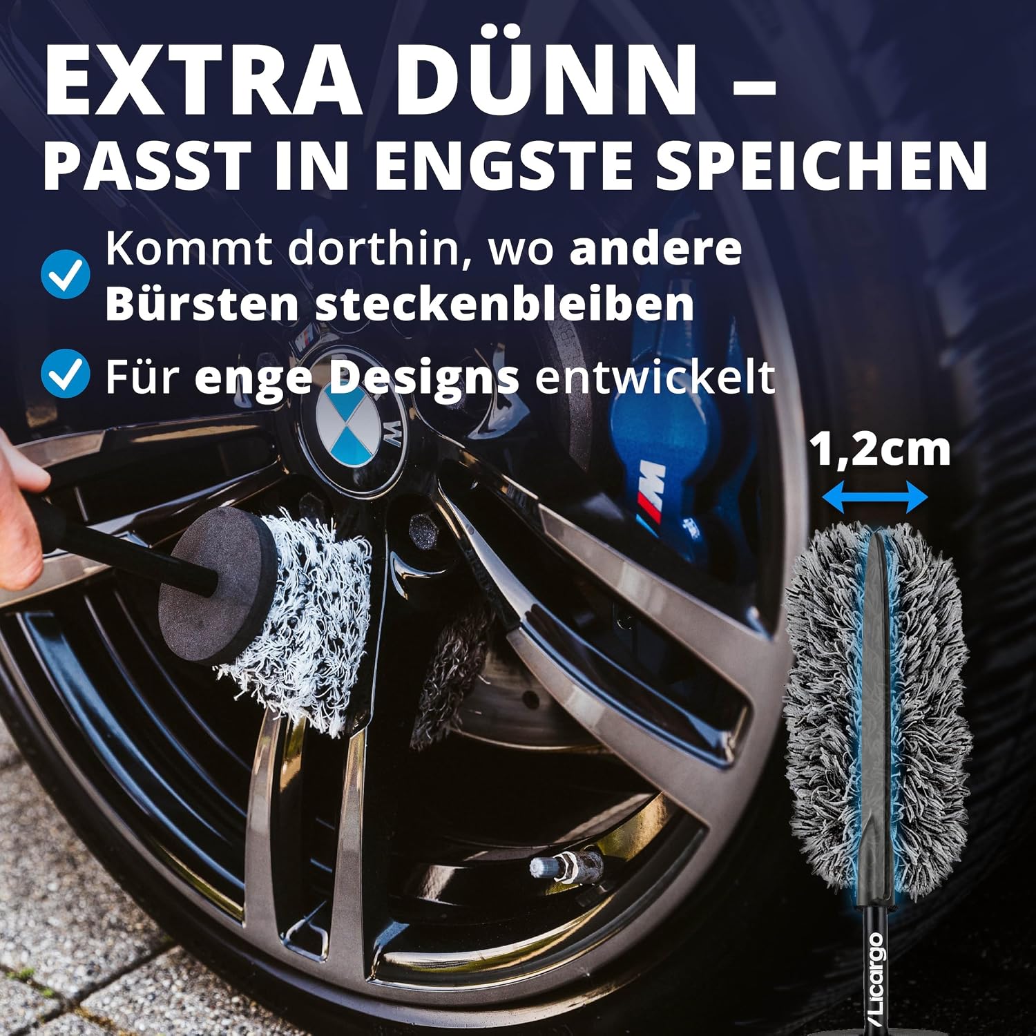 Detalle 2 de LICARGO Mikrofaser Felgenbürste extra dünn
