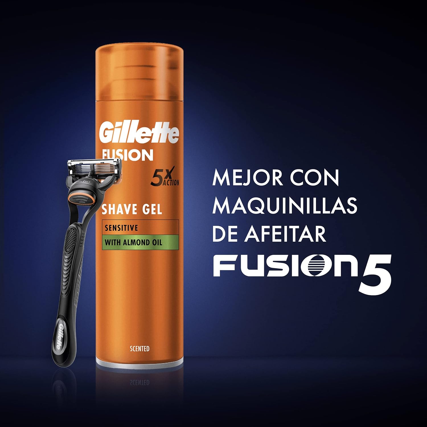 Detalle 2 de Gillette Fusion Gel Afeitar Hombre Piel Sensible 6x200ml