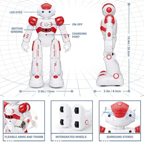 Detalle 2 de KingsDragon 917 RC Robot Toy with Gesture Control and Programmable Actions