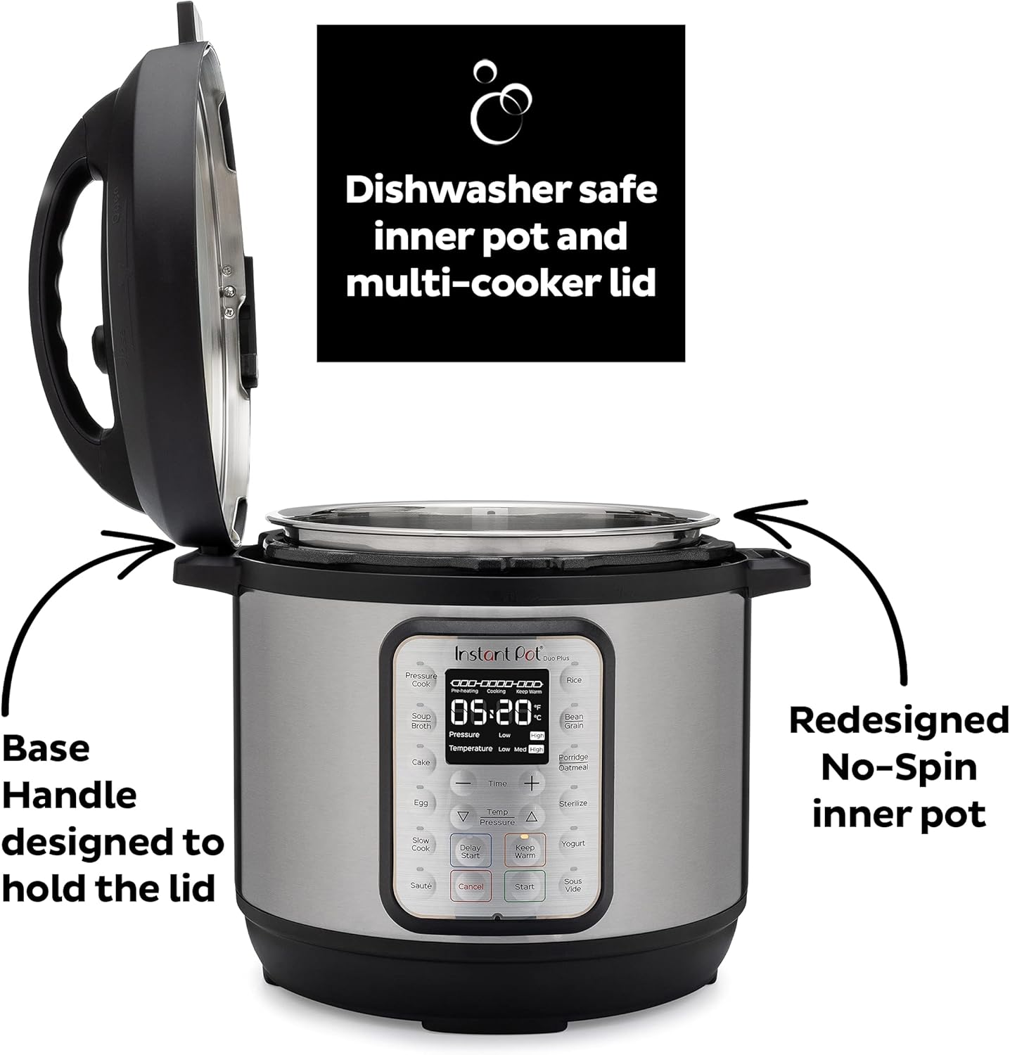 Thumbnail 6 de Instant Pot Duo Plus 9-in-1 3 Quart Electric Pressure Cooker (Stainless Steel)