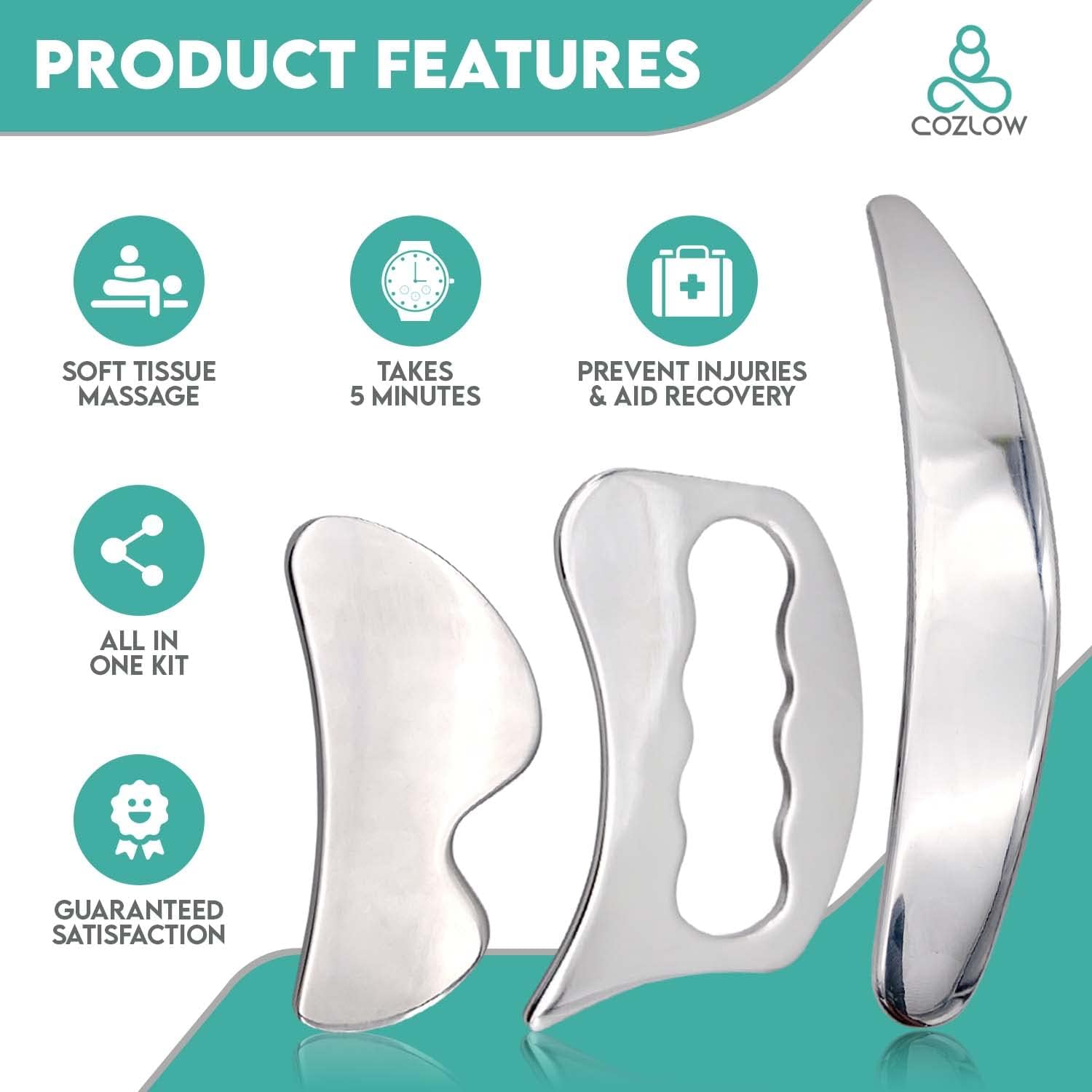 Thumbnail 5 de Cozlow 3-in-1 muscle scraper set, 3 blades
