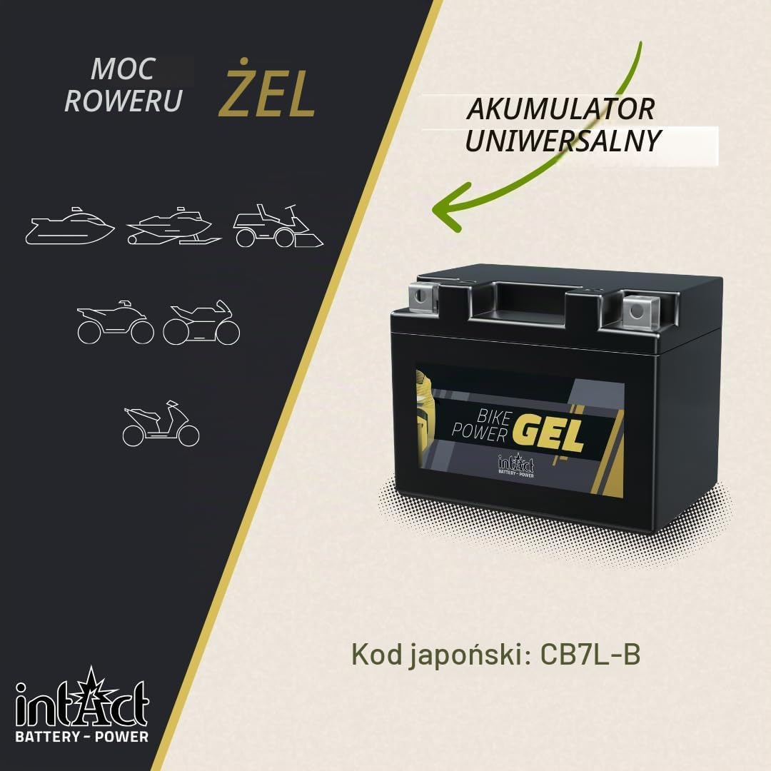 Detalle 2 de intAct Bike-Power GEL12-7L-B – akumulator żelowy 12 V, 8 Ah, 130 A