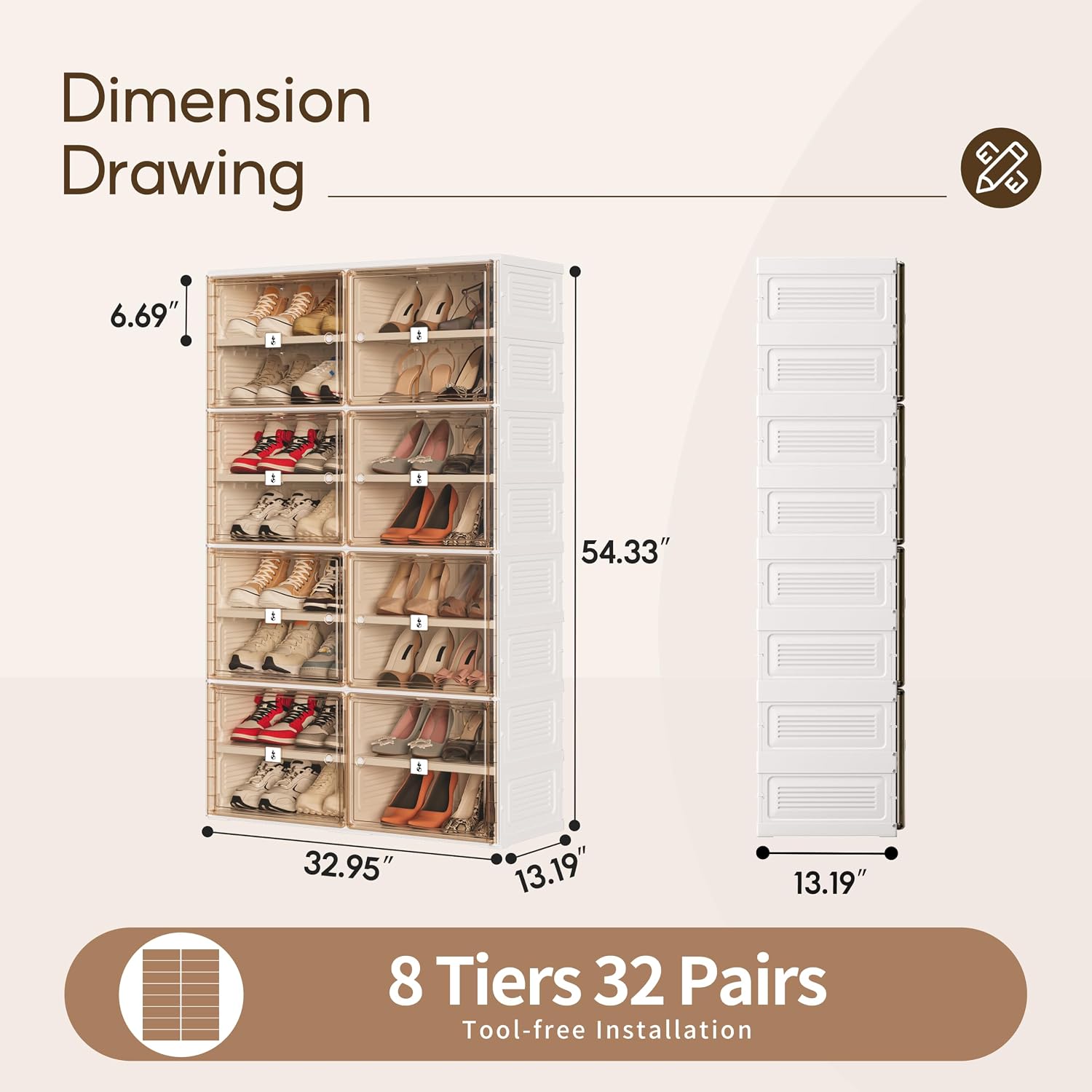 Detalle 2 de BelleBox Shoe Storage Cabinet, 32-Pair