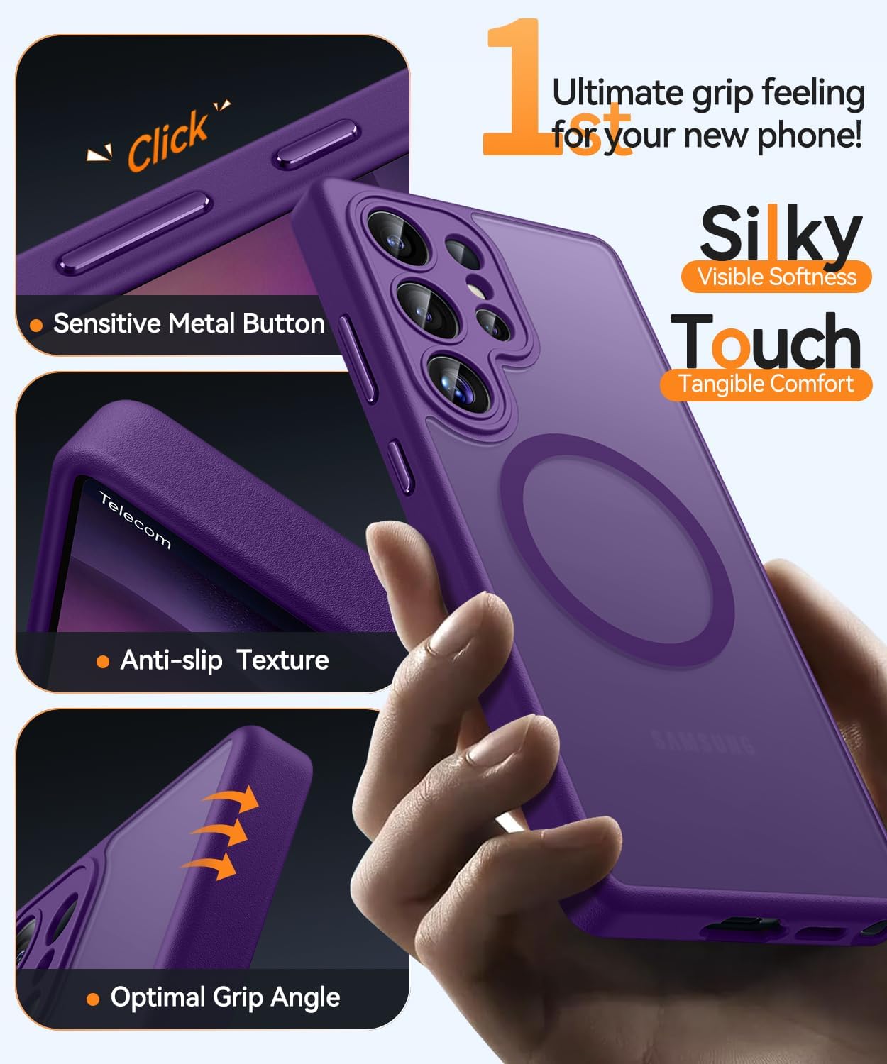 Thumbnail 4 de CANSHN Magnetica Cover per Samsung Galaxy S23 Ultra (6.8") — Protezione fotocamera a copertura totale, design opaco e magnetico
