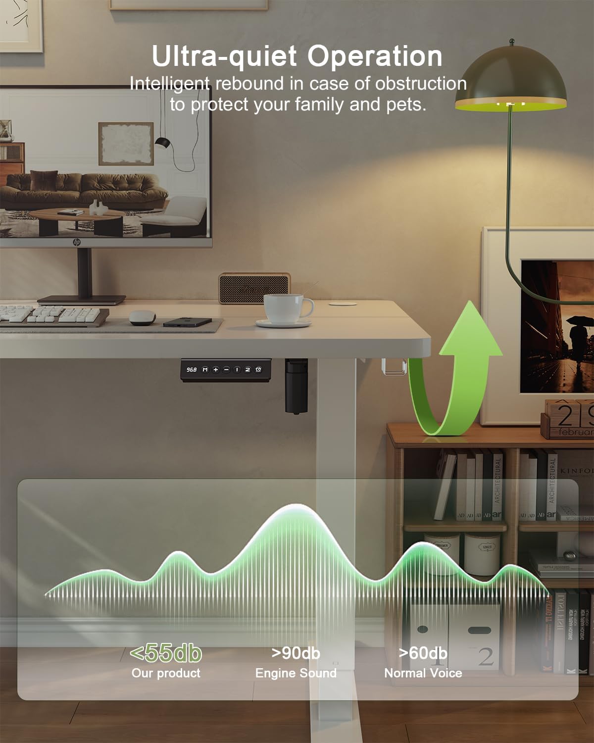 Thumbnail 6 de JUMMICO Electric Standing Desk 100x60cm