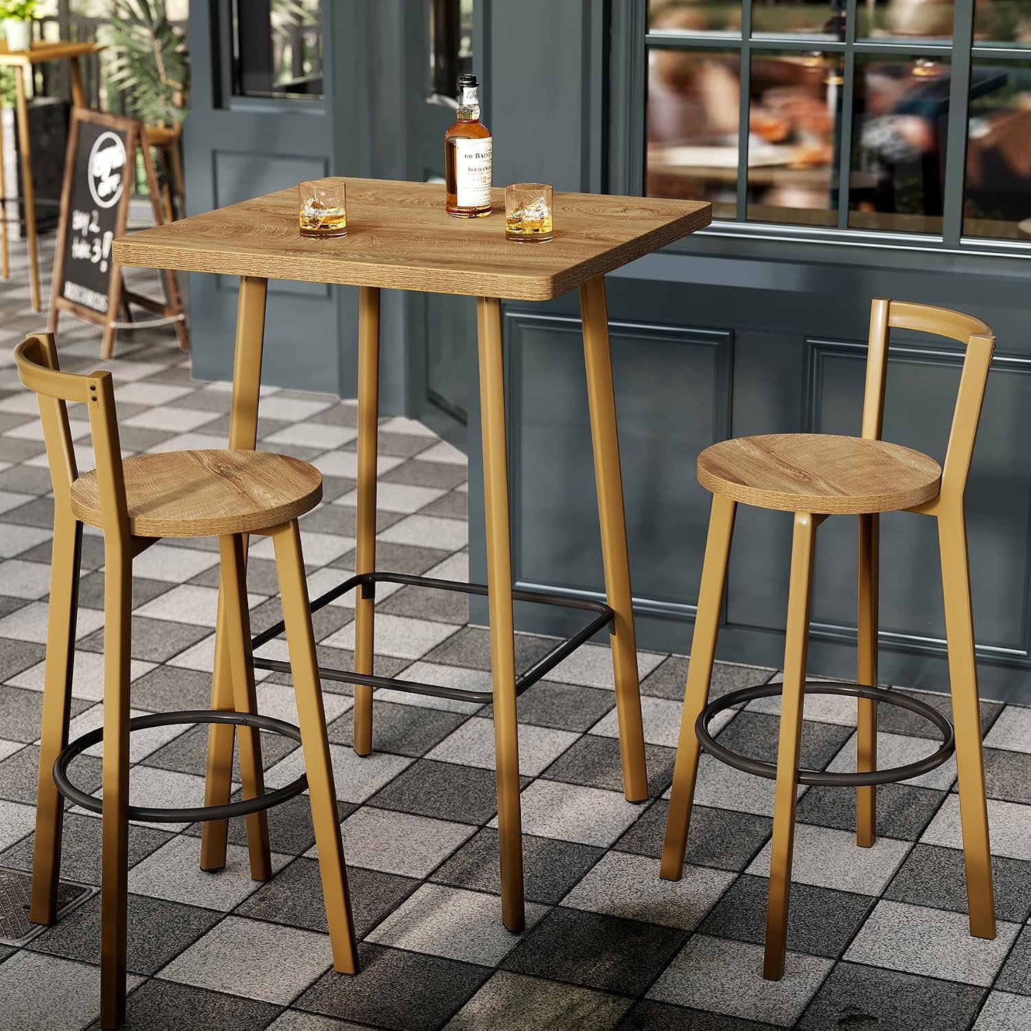 Detalle de LITTLE TREE Bar Table and Chair Set, 39.4-inch height