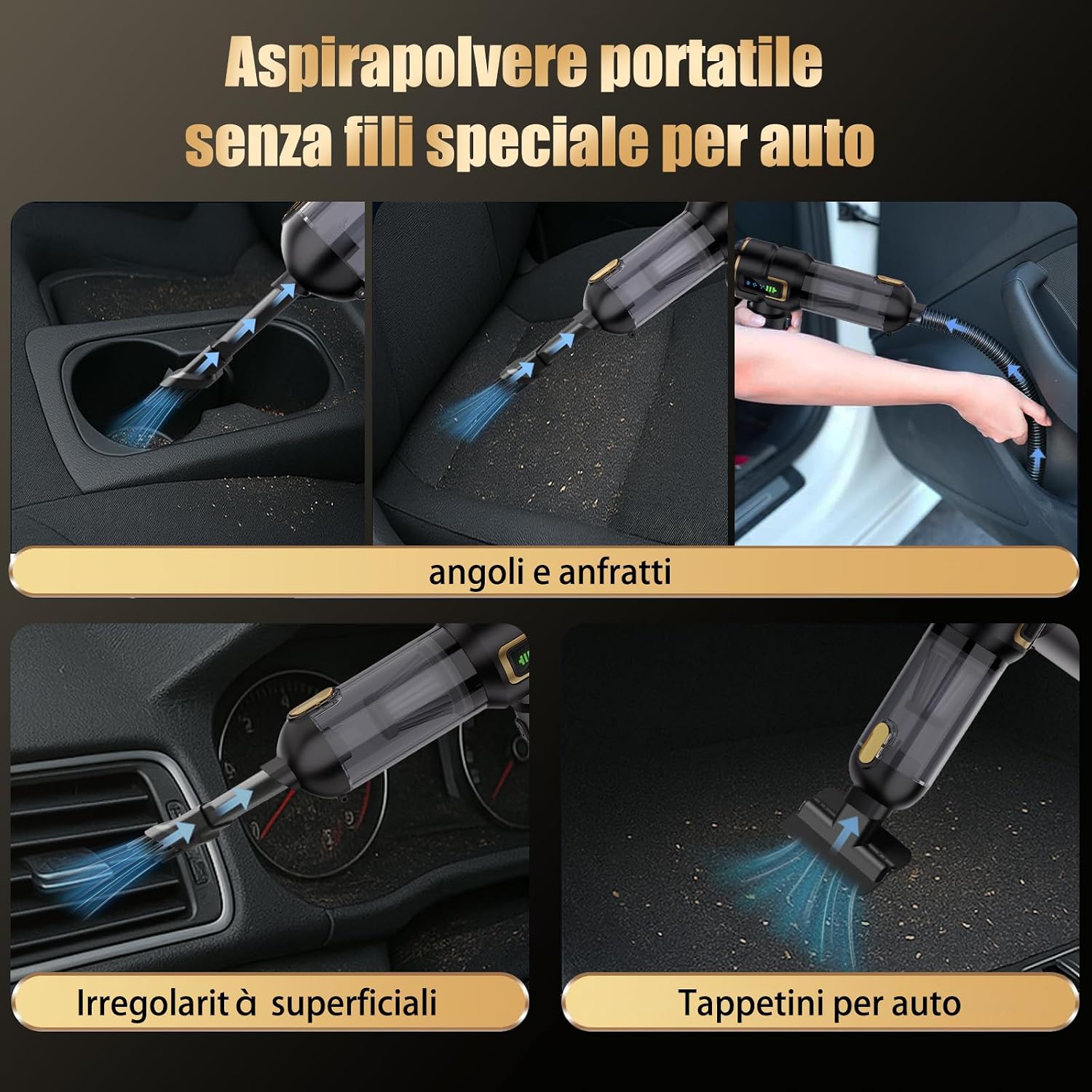 Thumbnail 2 de Lyiazsoy Aspirapolvere senza fili per auto: potenza, versatilità e praticità per spazi ristretti