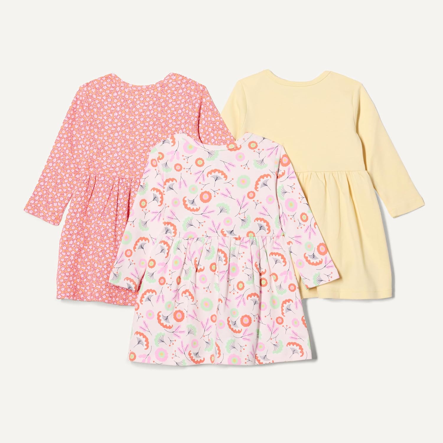Thumbnail 2 de Amazon Essentials Toddlers and Baby Girls’ Cotton Long-Sleeved Dress (Pack of 3)