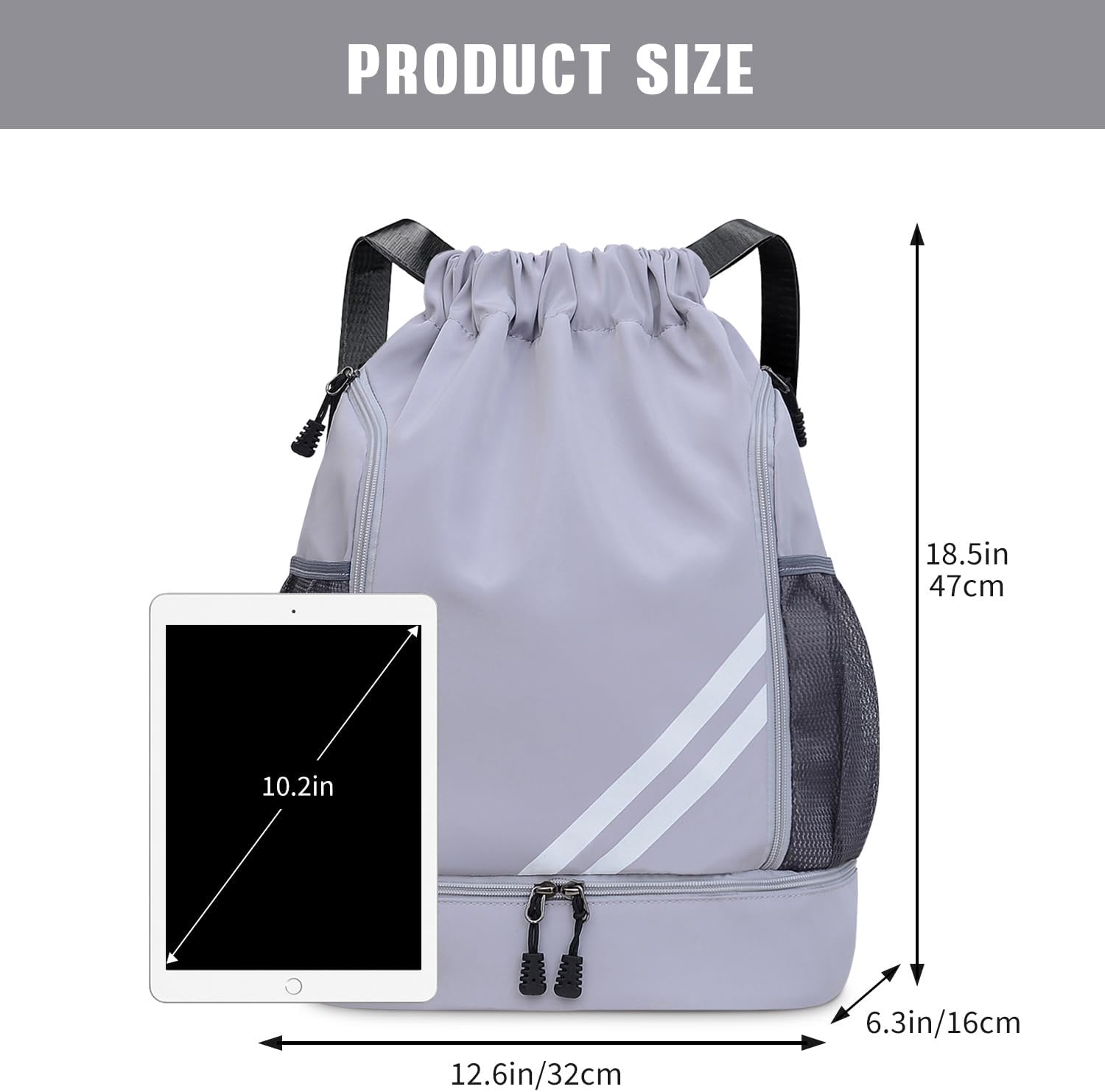 Thumbnail 5 de KIKIGOAL Unisex Drawstring Sports Backpack 18.5"