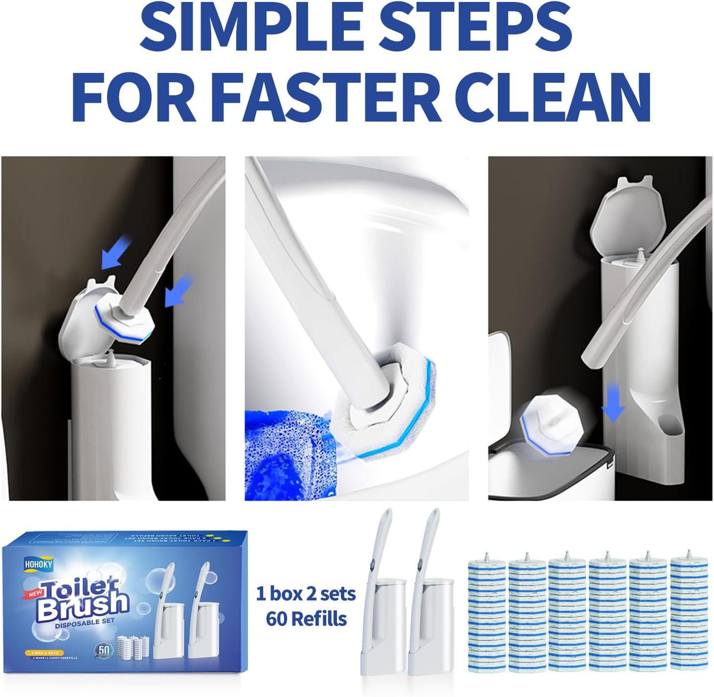 Thumbnail 3 de Hohoky Disposable Toilet Brush Cleaning System Starter Kit