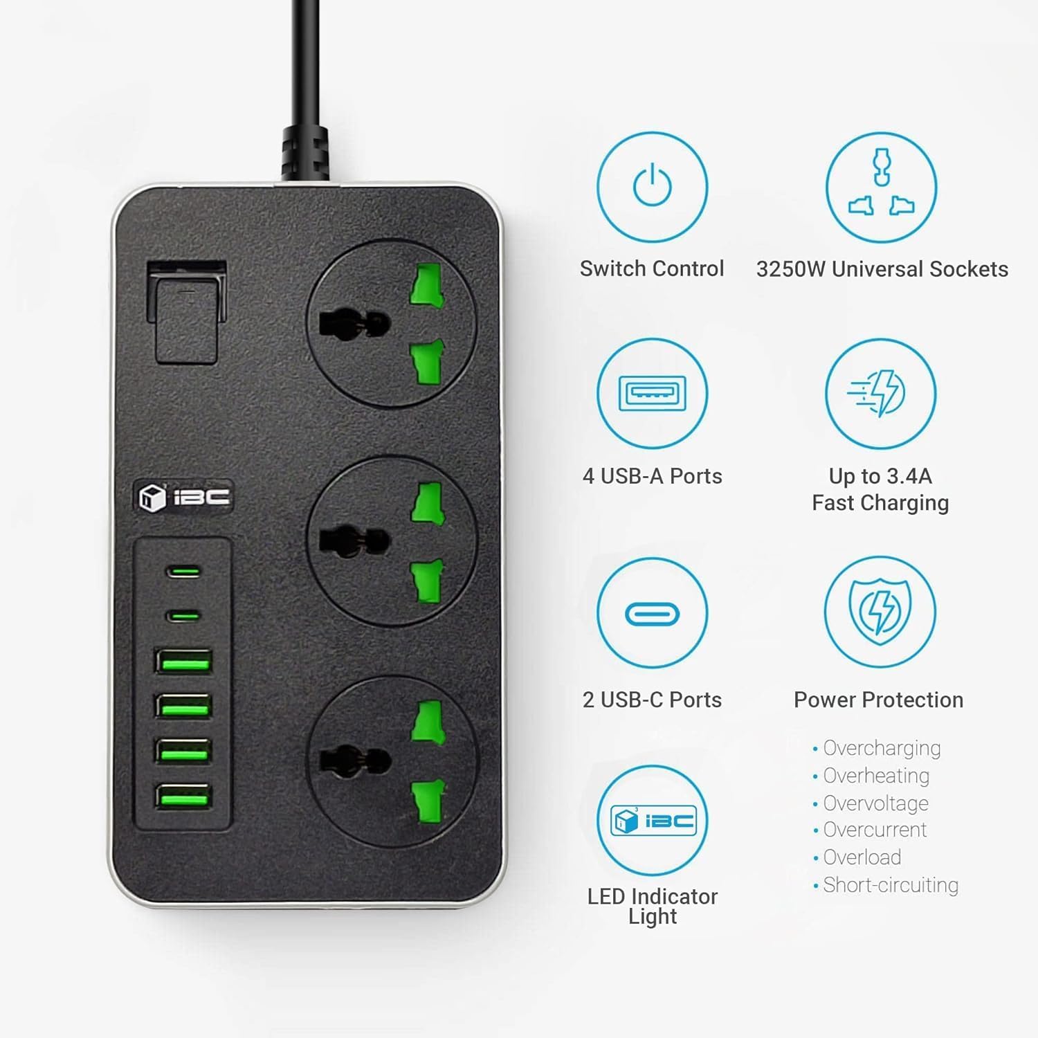 Detalle de iBlockCube 6 USB extension lead with 2m