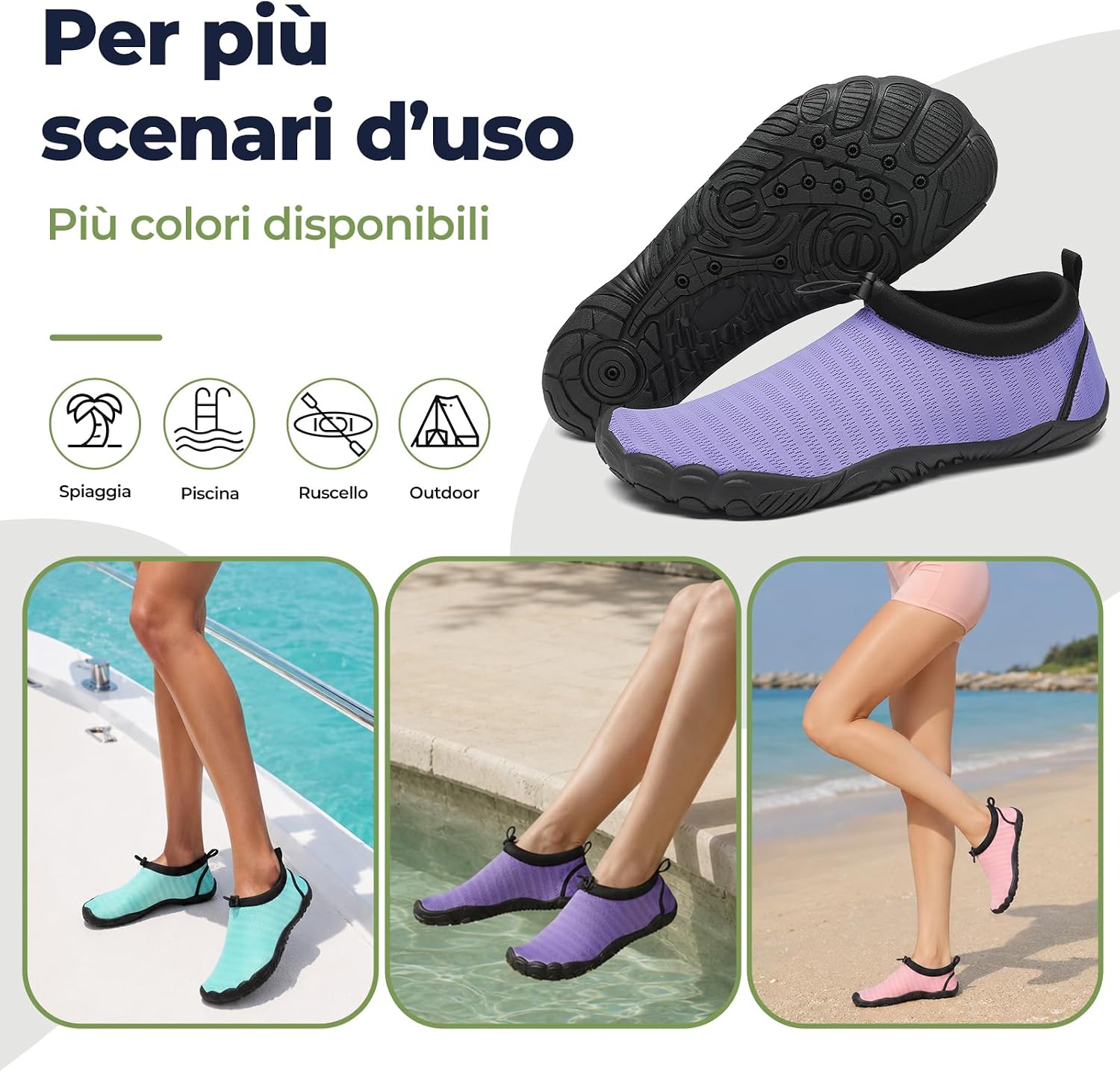 Thumbnail 6 de Mishansha Scarpe da Scoglio Uomo Donna con 13 Fori di Drenaggio e Apertura rapida – Misure 36-46