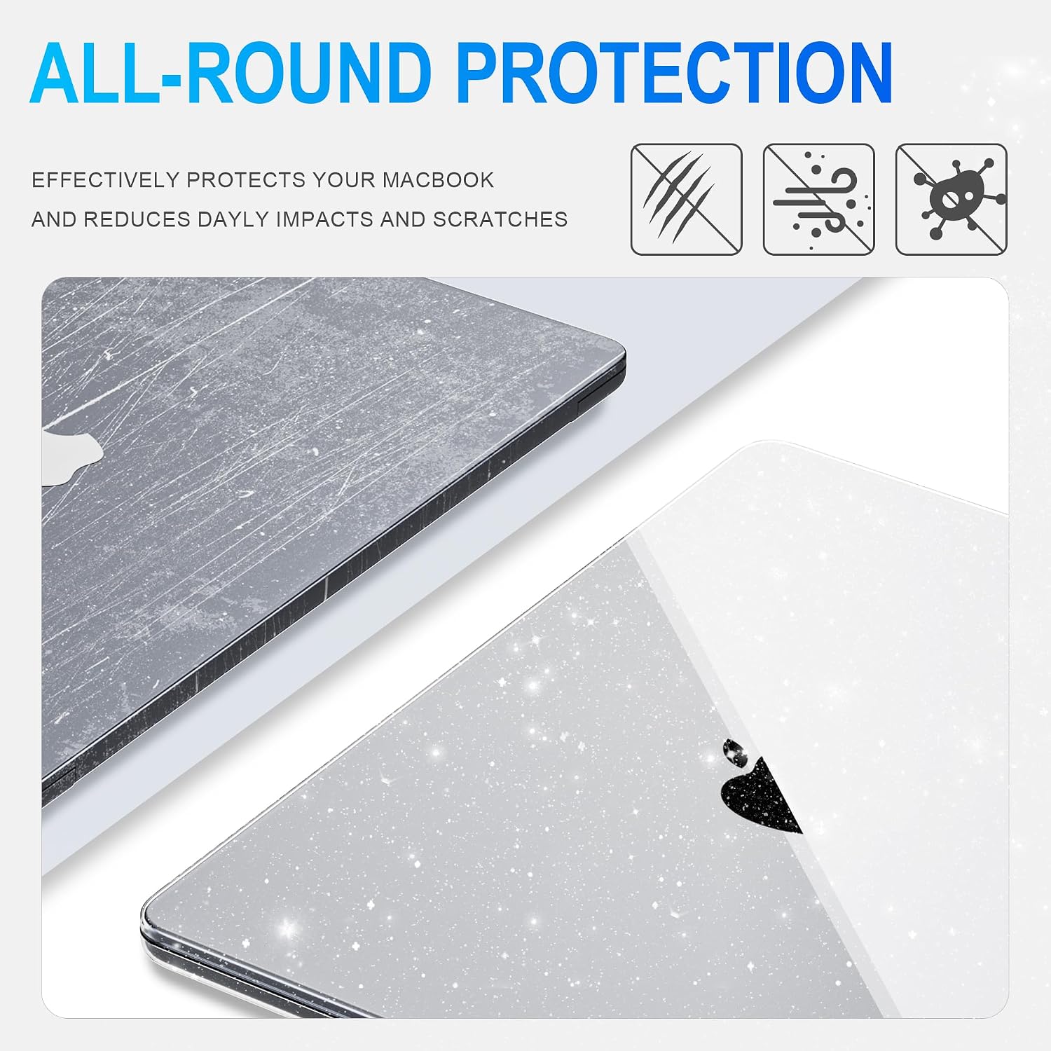 Thumbnail 5 de GPXIIZ Klare Glitter-Hülle für MacBook Air 15 Zoll (2023–2026) – Ultradünn, schlagfest, passgenau