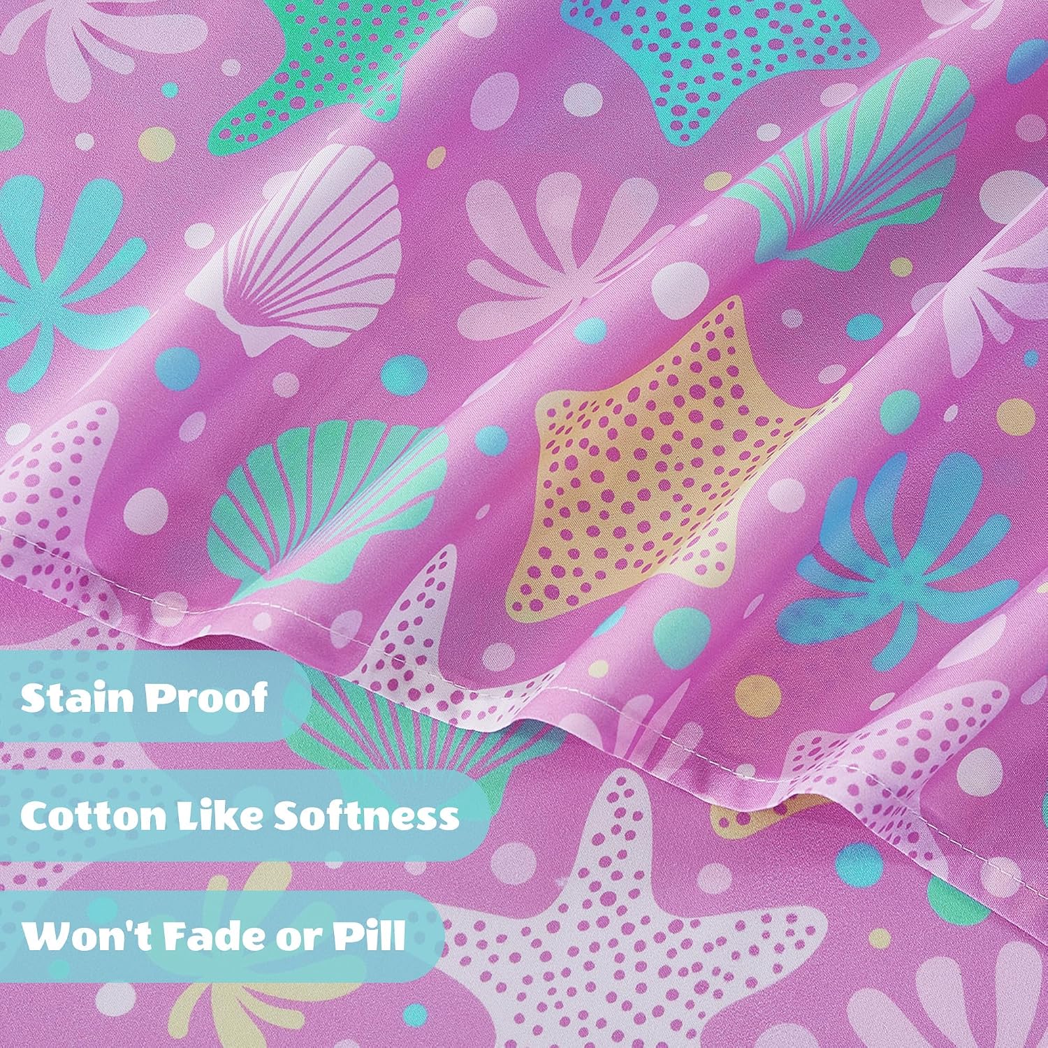 Detalle de Viviland VLKDSHT-LO-T Twin Sheet Set, Violet Sea Shell Microfiber