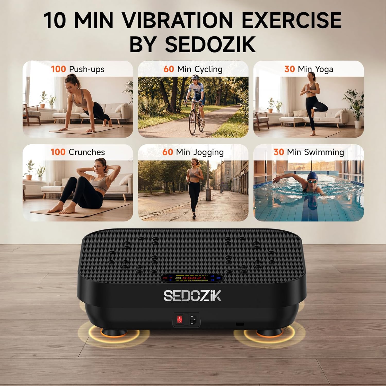 Thumbnail 4 de SEDOZIK Vibration Plate Exercise Machine (450 lb Capacity) with Bluetooth, 120 Speeds & Resistance Bands