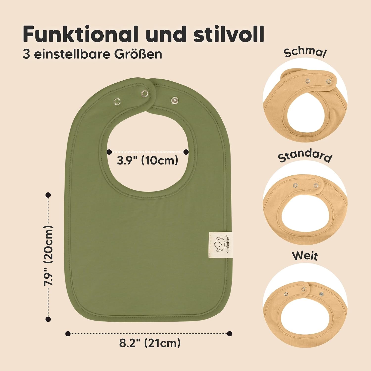 Thumbnail 1 de KeaBabies Coast Bio-Baby-Lätzchen 8-Stück: Unisex, saugfähig, maschinenwaschbar (0–24 Monate)