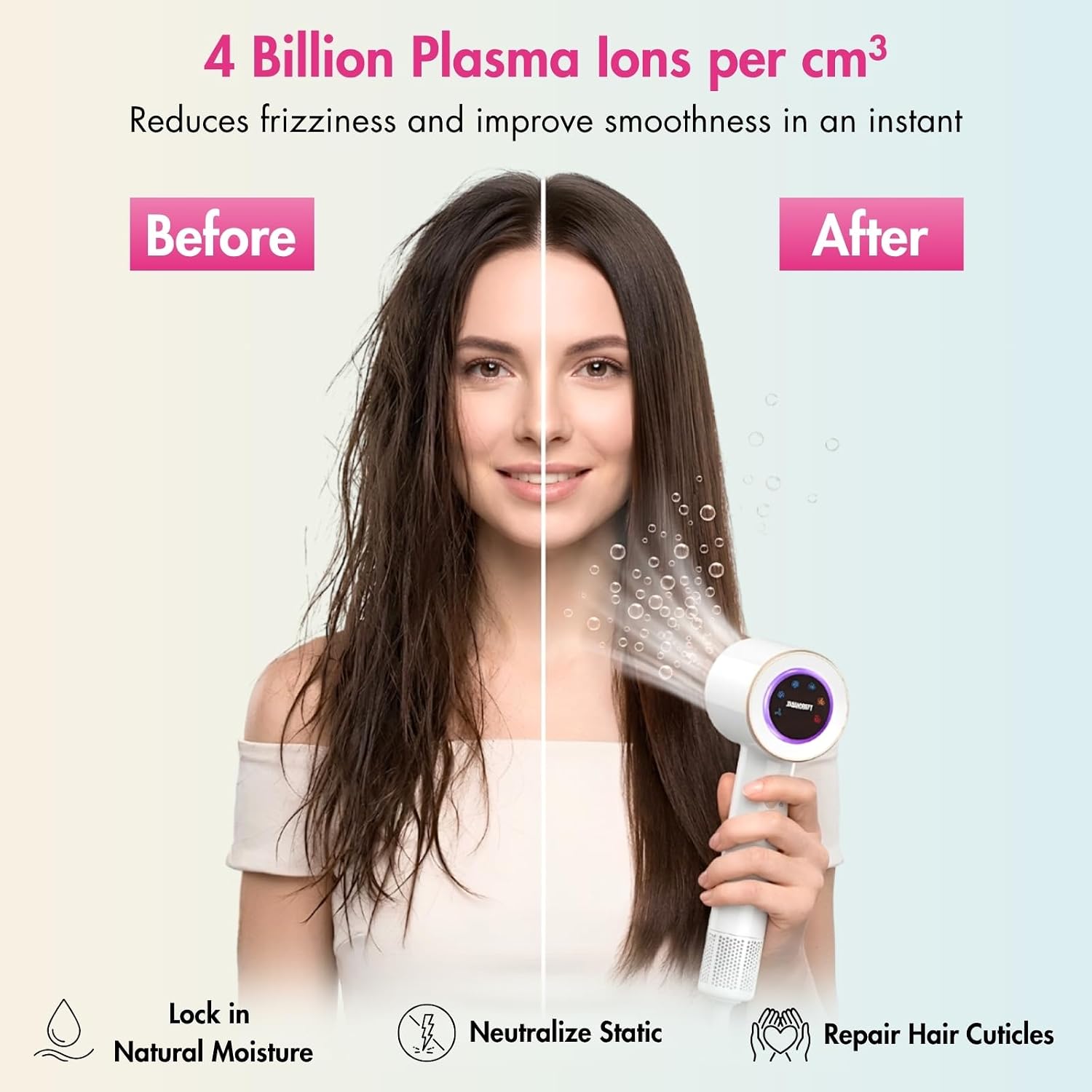 Detalle de ZMARKRAFT Ultra+ Plasma Ionic Hair Dryer, 1,600 W with Smart Temp Control