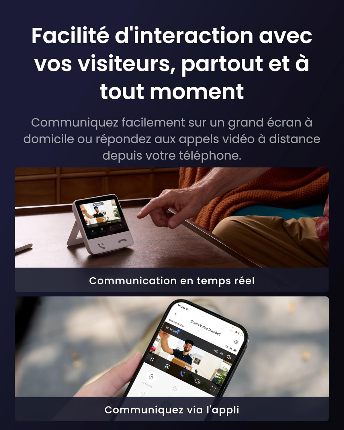 Thumbnail 2 de SwitchBot Sonnette sans Fil avec Camera 2K et Écran 4,3'' – Visiophone Intelligent
