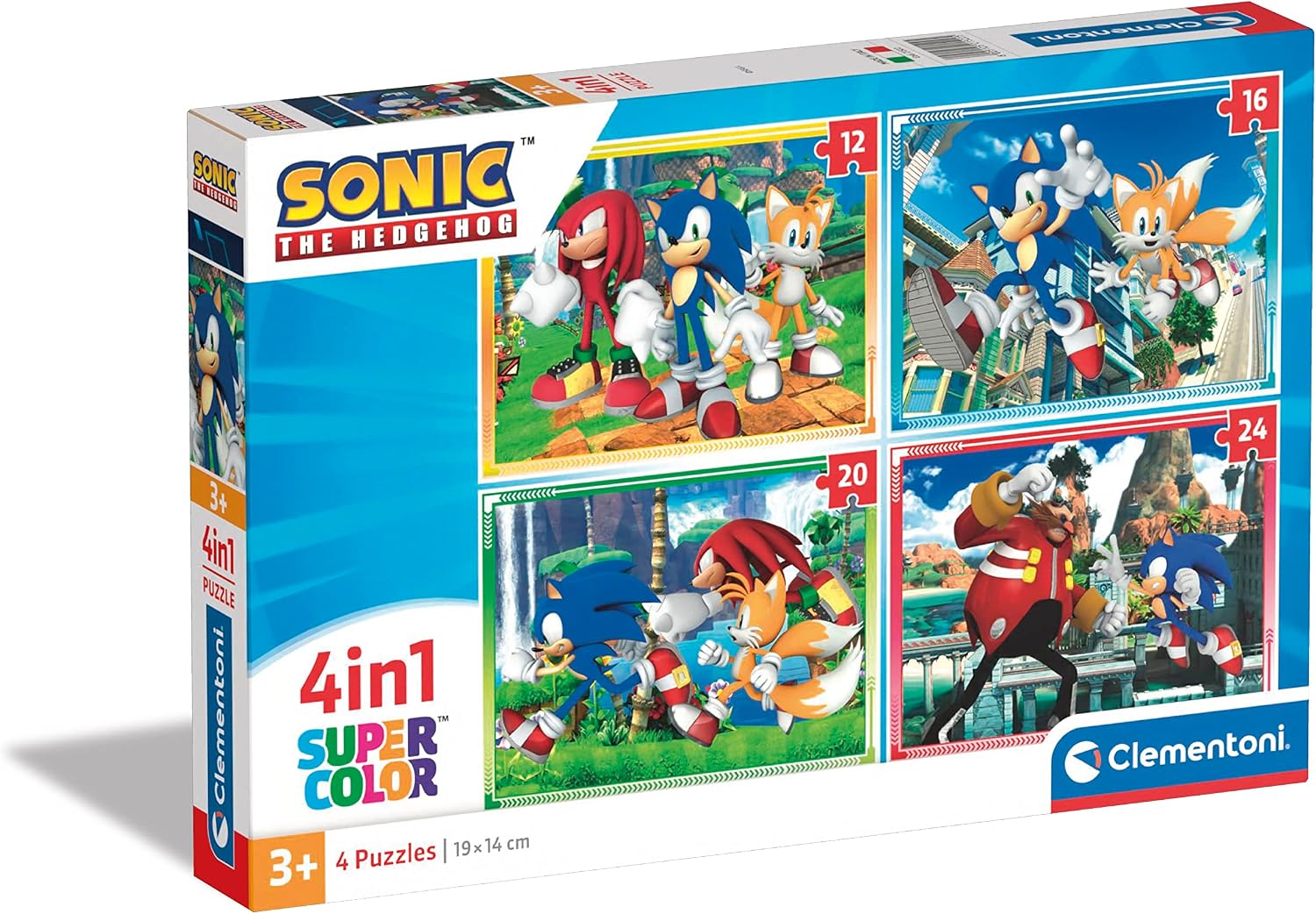 Detalle de Clementoni Supercolor Puzzle 4 In 1 – Sonic | 12/16/20/24 Teile, ab 3 Jahren