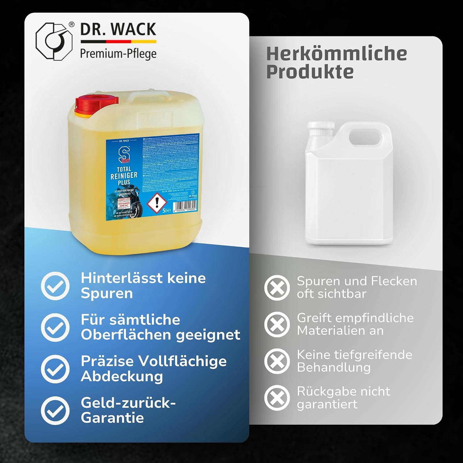 Detalle 2 de Dr. Wack S100 Total Reiniger Plus 5 Liter – Effektiver Gel-Reiniger für Motorradpflege